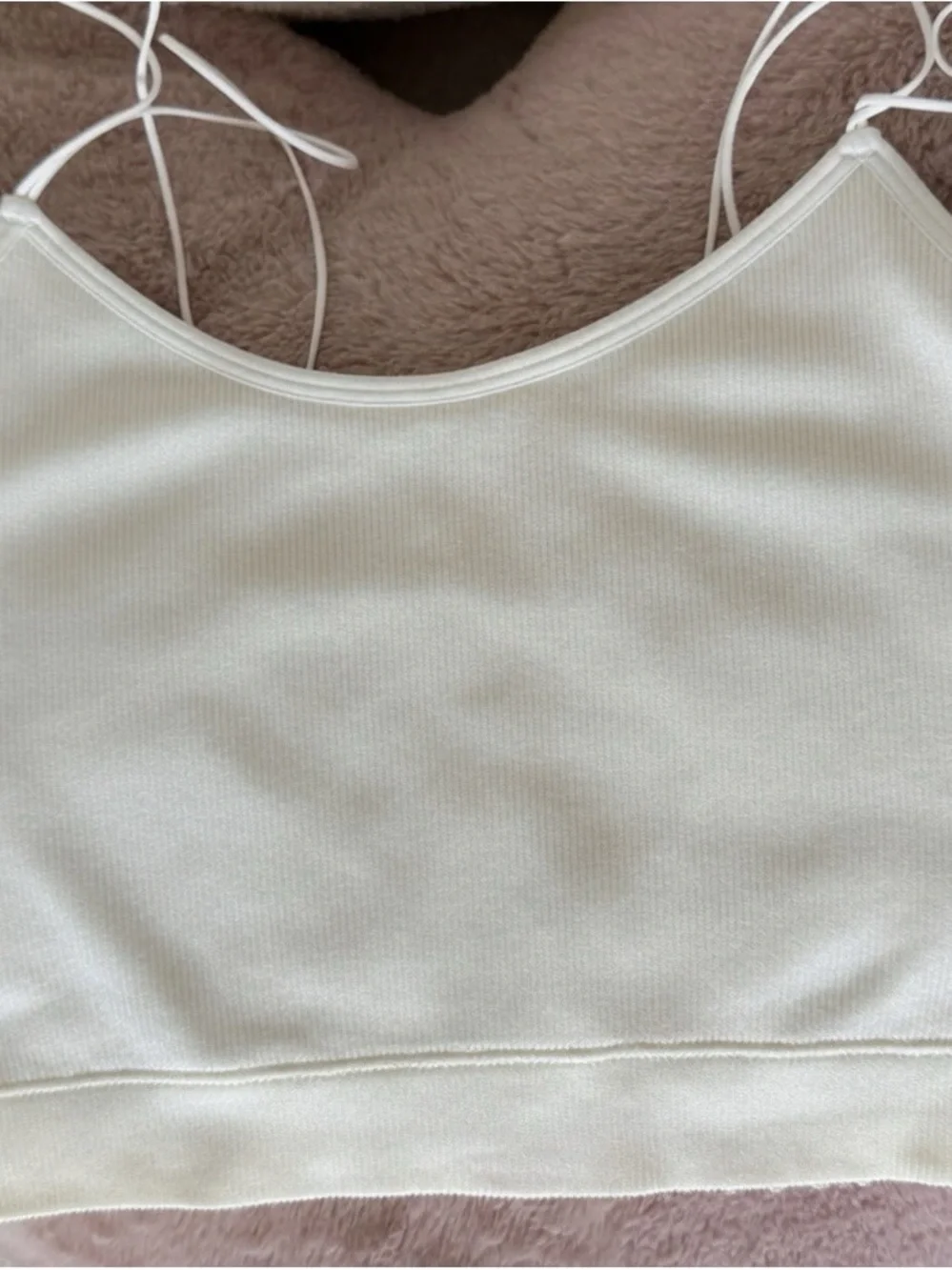 Ivory Lace Back Ribbed Bralette